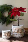 Set of 2 Concrete Santa Planters — image 1