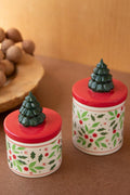Set of 2 Ceramic Christmas Canisters — image 1