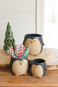 Set of 3 Ceramic Penguin Planters — image 1