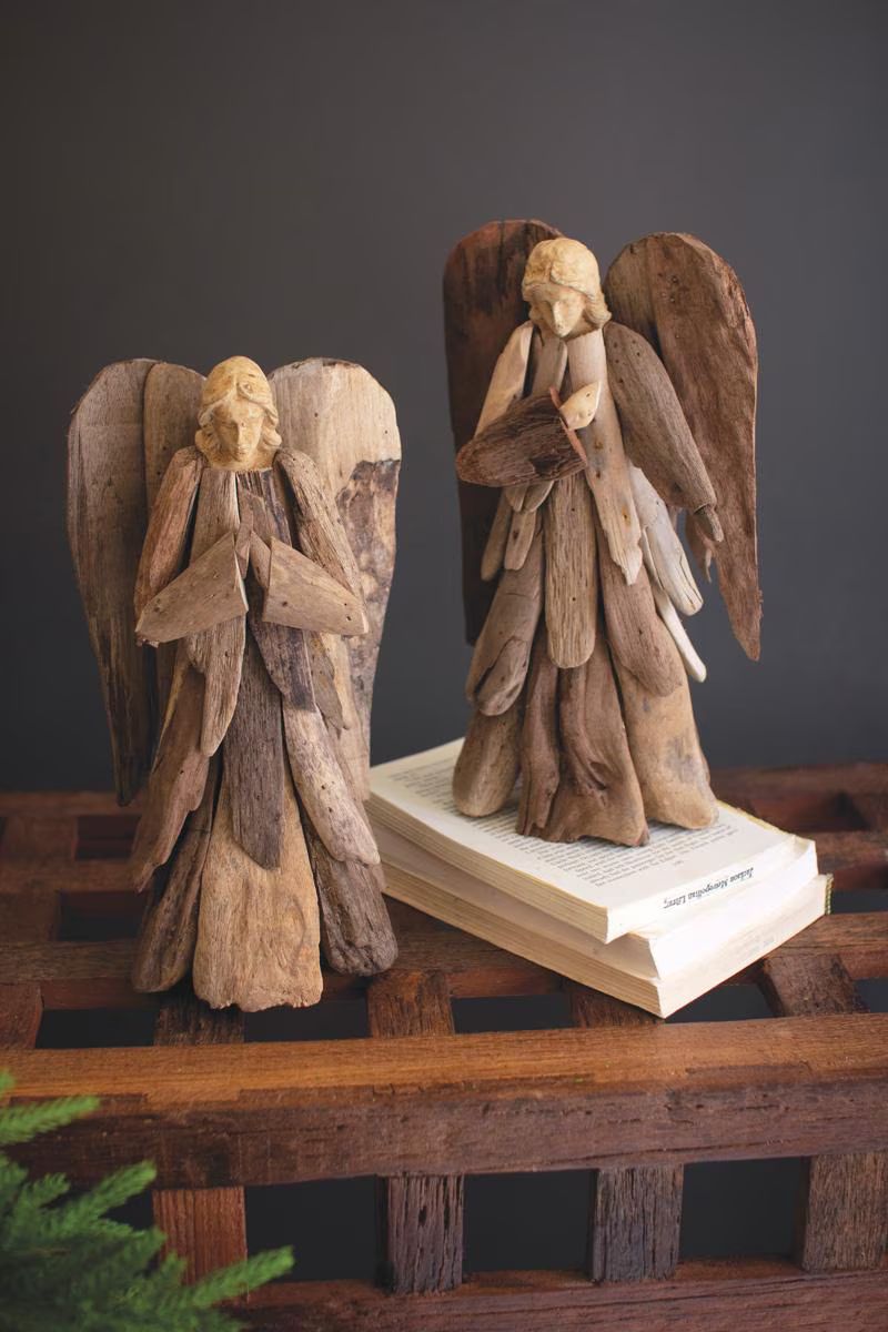 Set of 2 Driftwood Angels — image 1