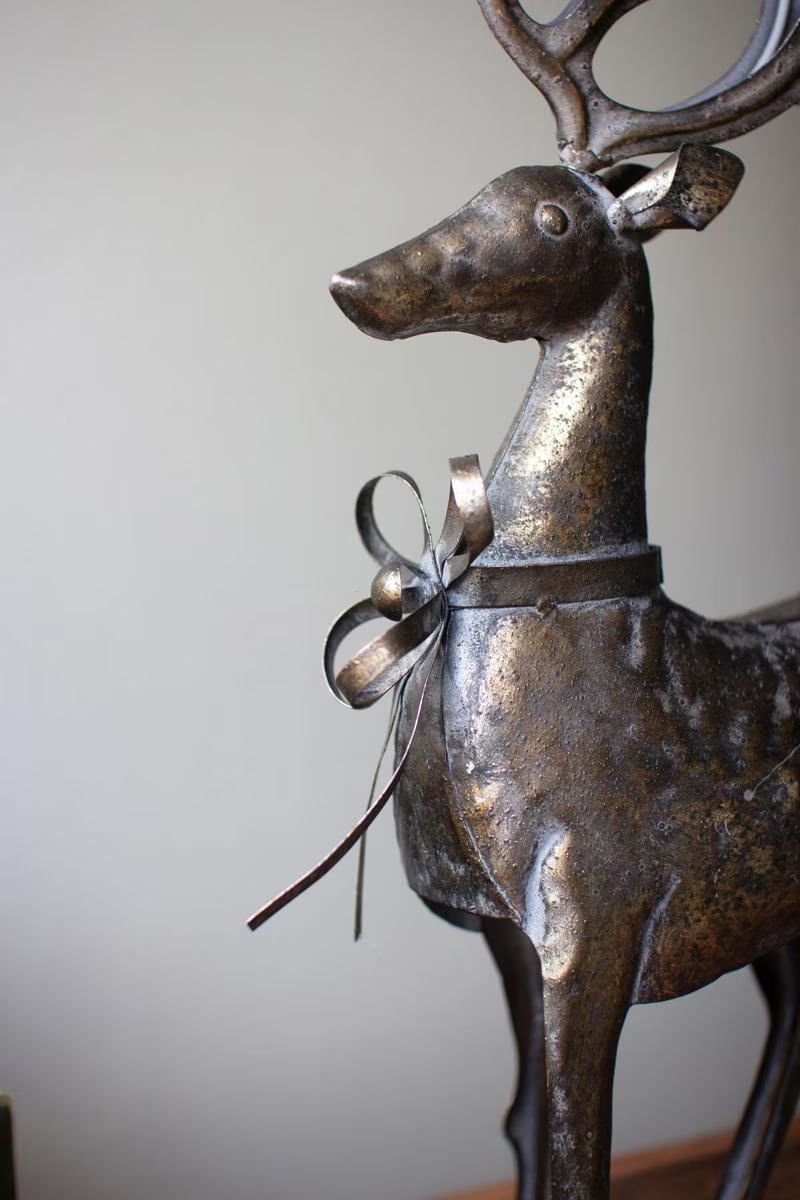 Set of 2 Rustic Metal Reindeer — image 2