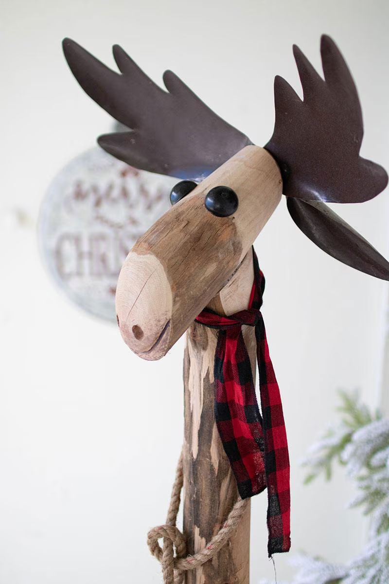 Recycled Wood and Iron Moose — image 2