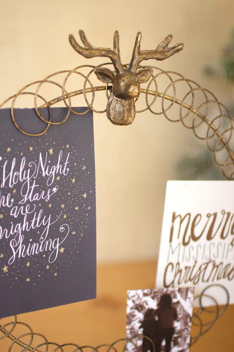 Round Wire Christmas Card Holder on a Stand — image 2