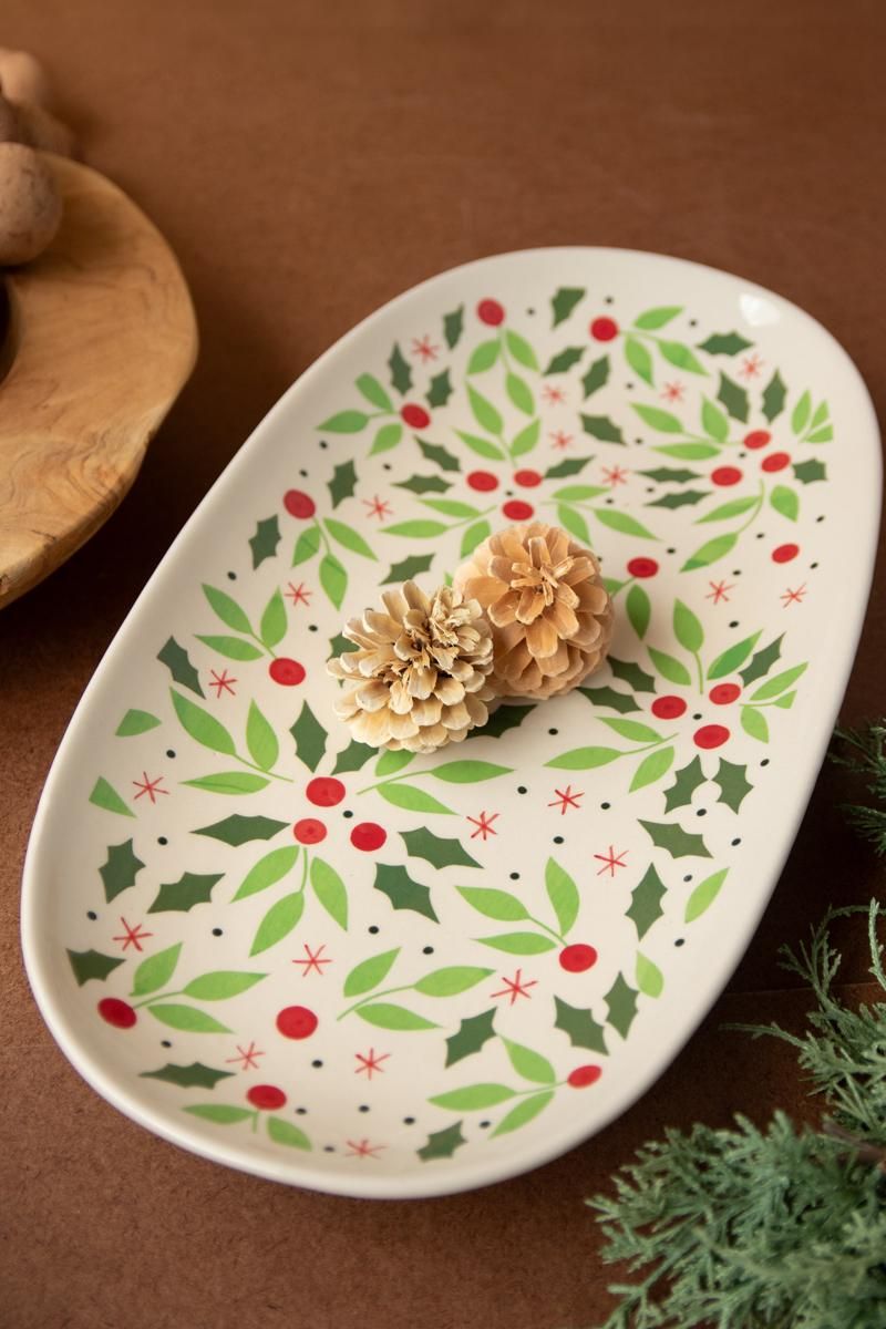 Oval Ceramic Christmas Platter — image 2