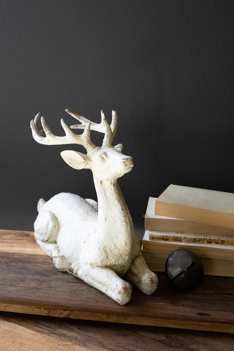 Resting Faux Concrete Deer — image 2