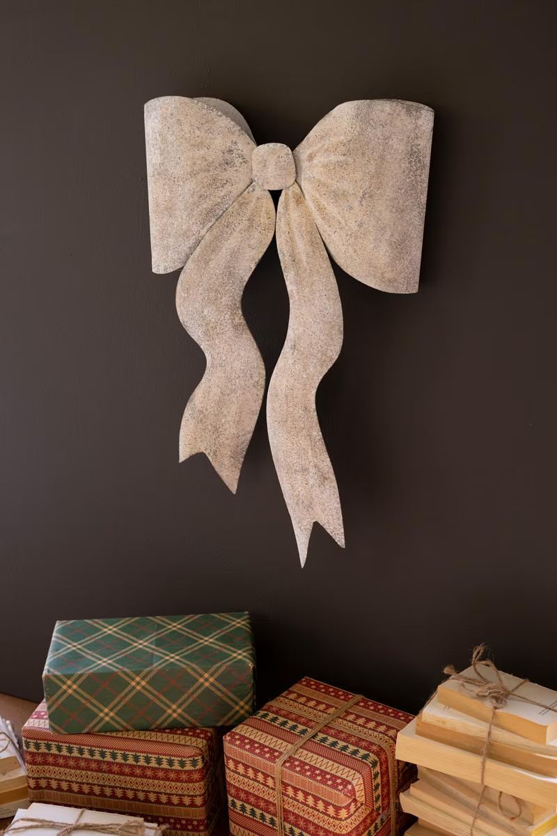 Rustic Metal Christmas Bow Door Hanger — image 2