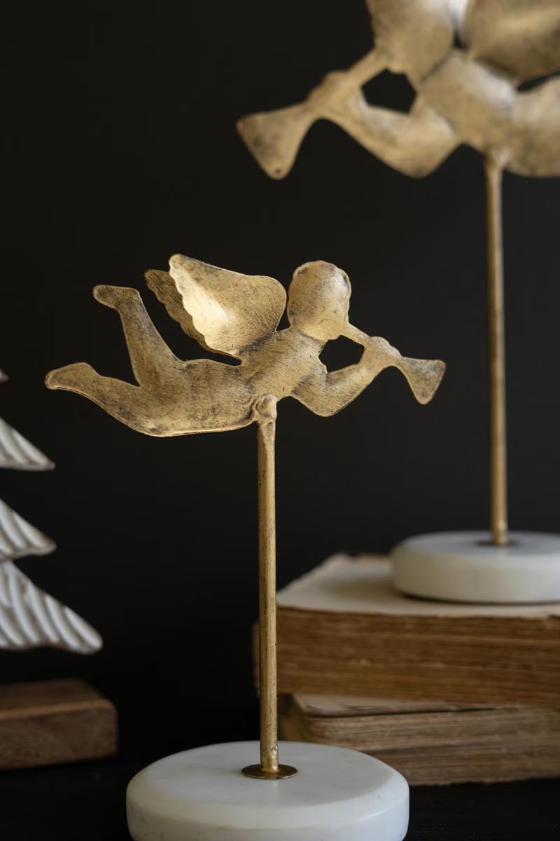 Set of 3 Tabletop Angels on Marble Bases — image 2
