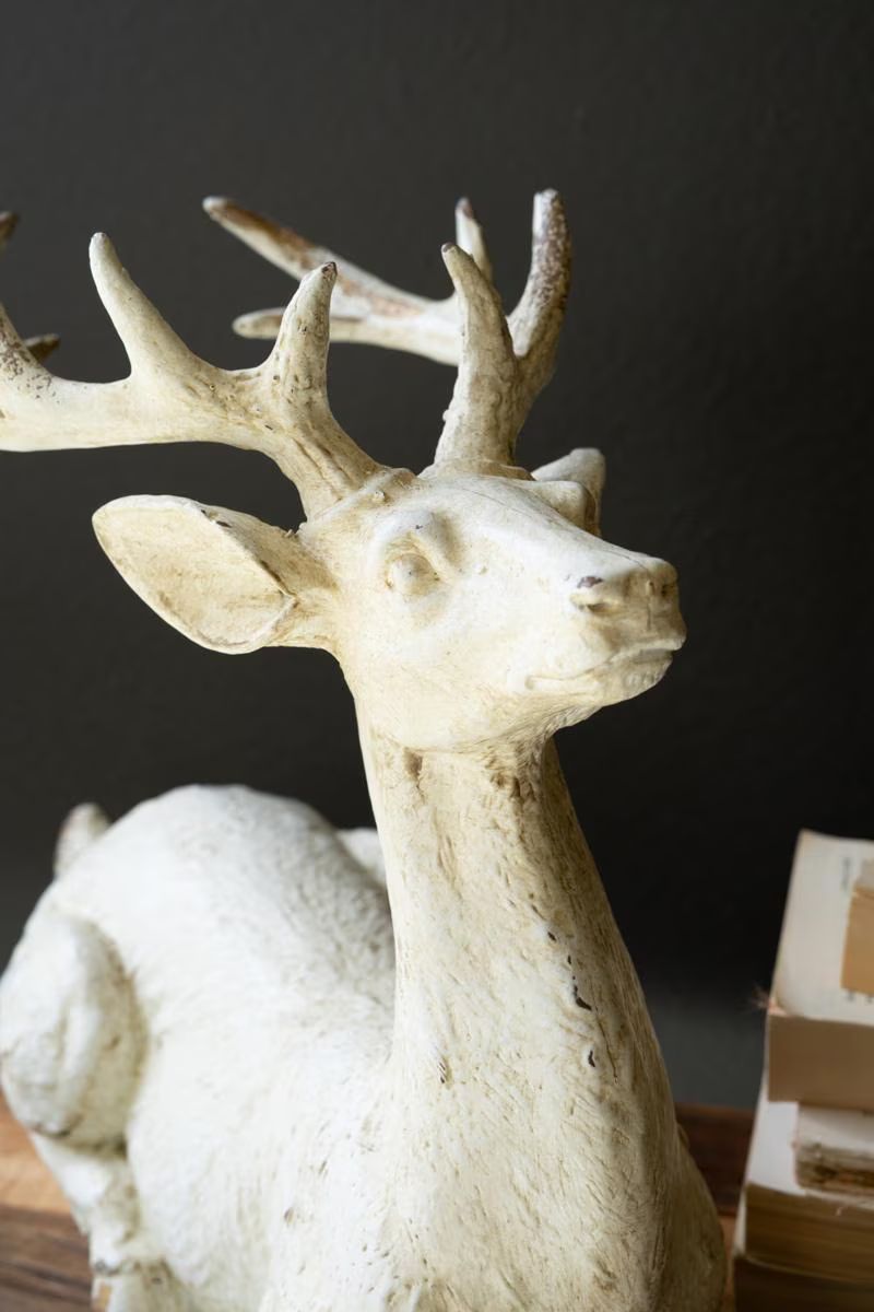 Resting Faux Concrete Deer — image 3