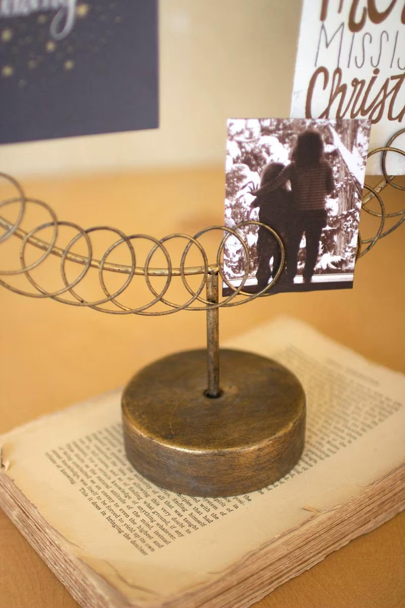 Round Wire Christmas Card Holder on a Stand — image 3