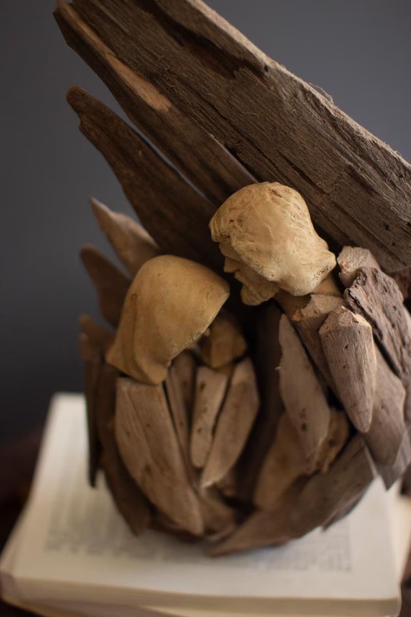 Driftwood Mary, Joseph and Jesus with Wings — image 3