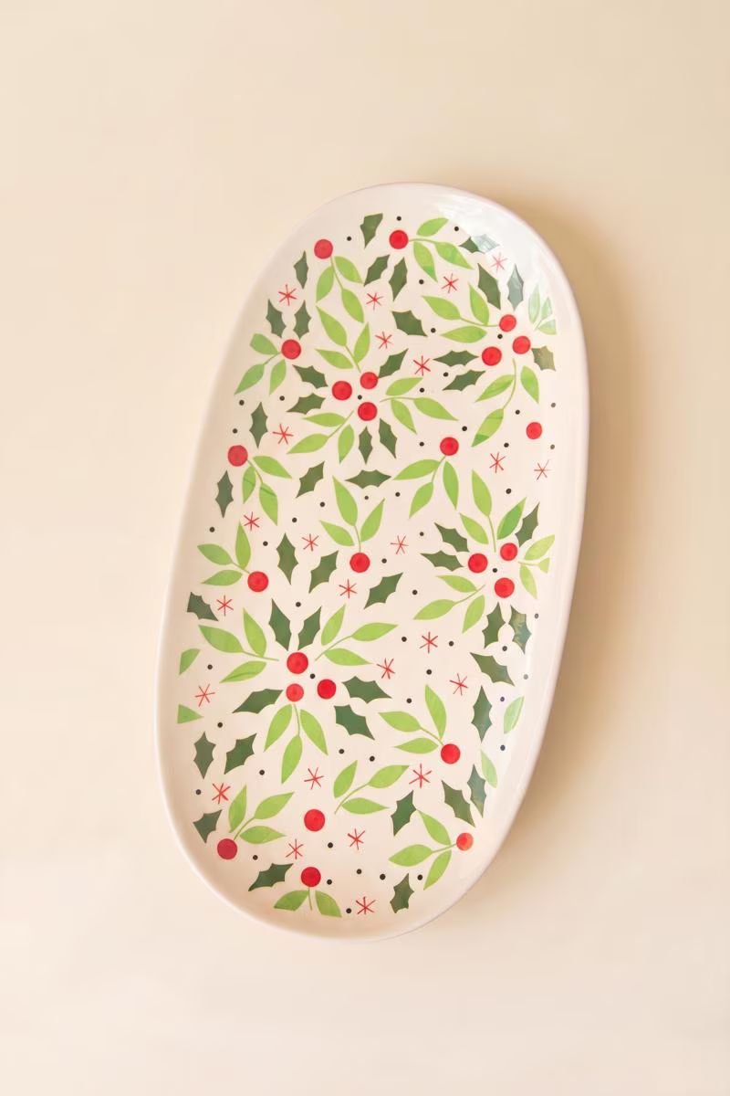 Oval Ceramic Christmas Platter — image 3