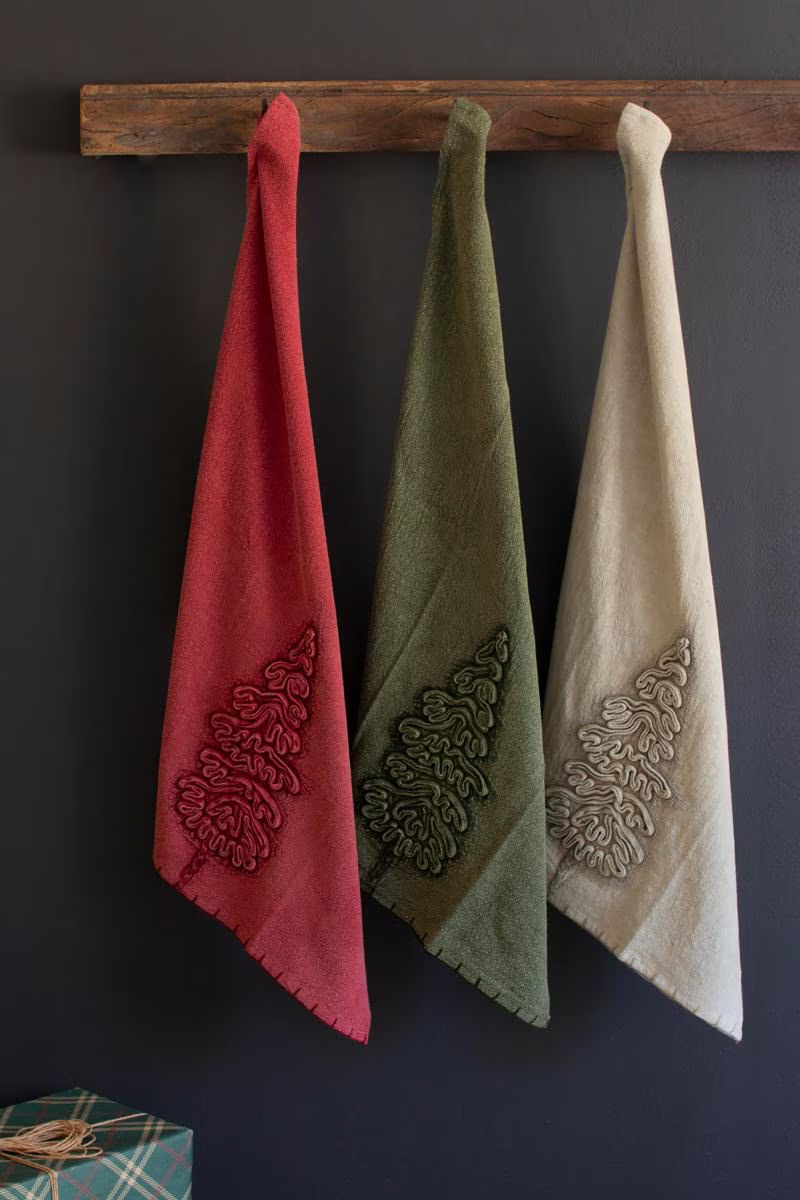 Set of 3 Christmas Tree Kitchen Towels — image 3