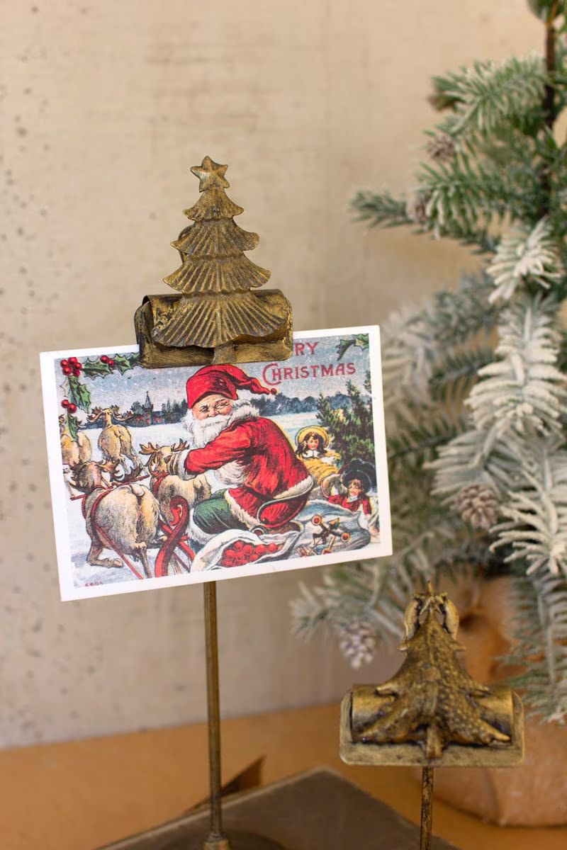 Set of 2 Christmas Tree Card Clips on Stands — image 3