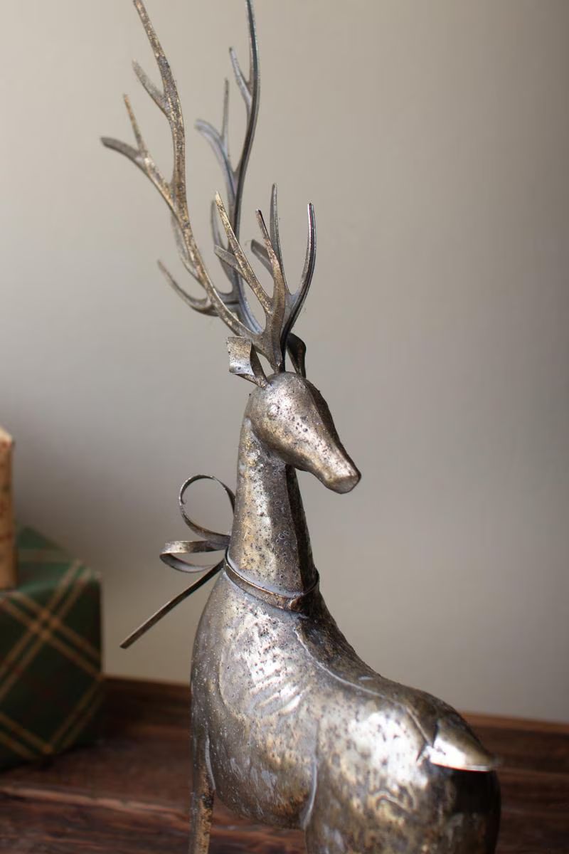 Set of 2 Rustic Metal Reindeer — image 3