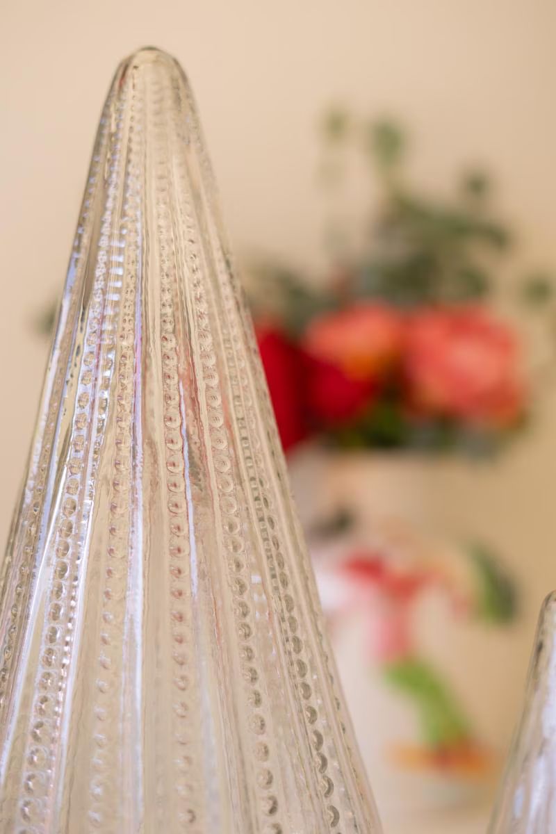 Set of 2 Clear Glass Christmas Trees — image 4