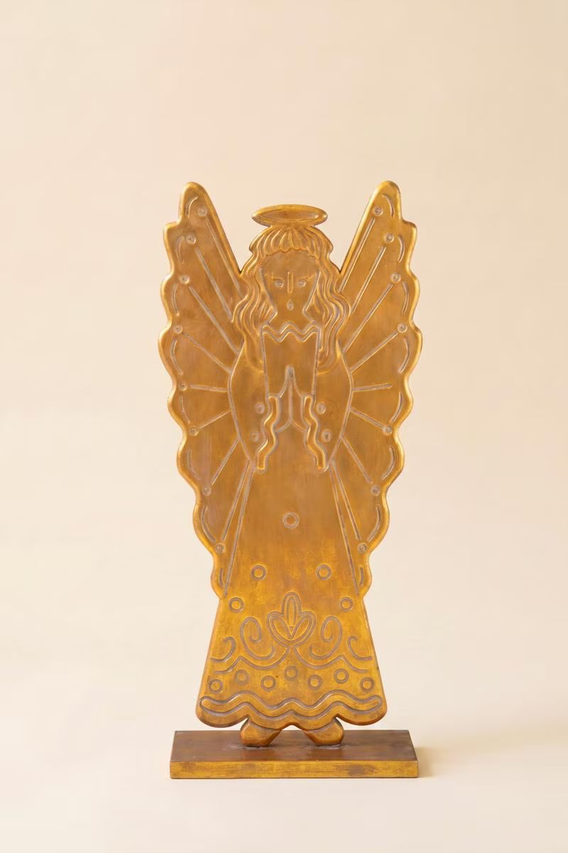 Antique Gold Metal Angel — image 4