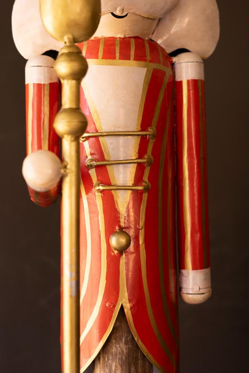 Set of 2 Painted Metal Nutcrackers on Wood Bases — image 4