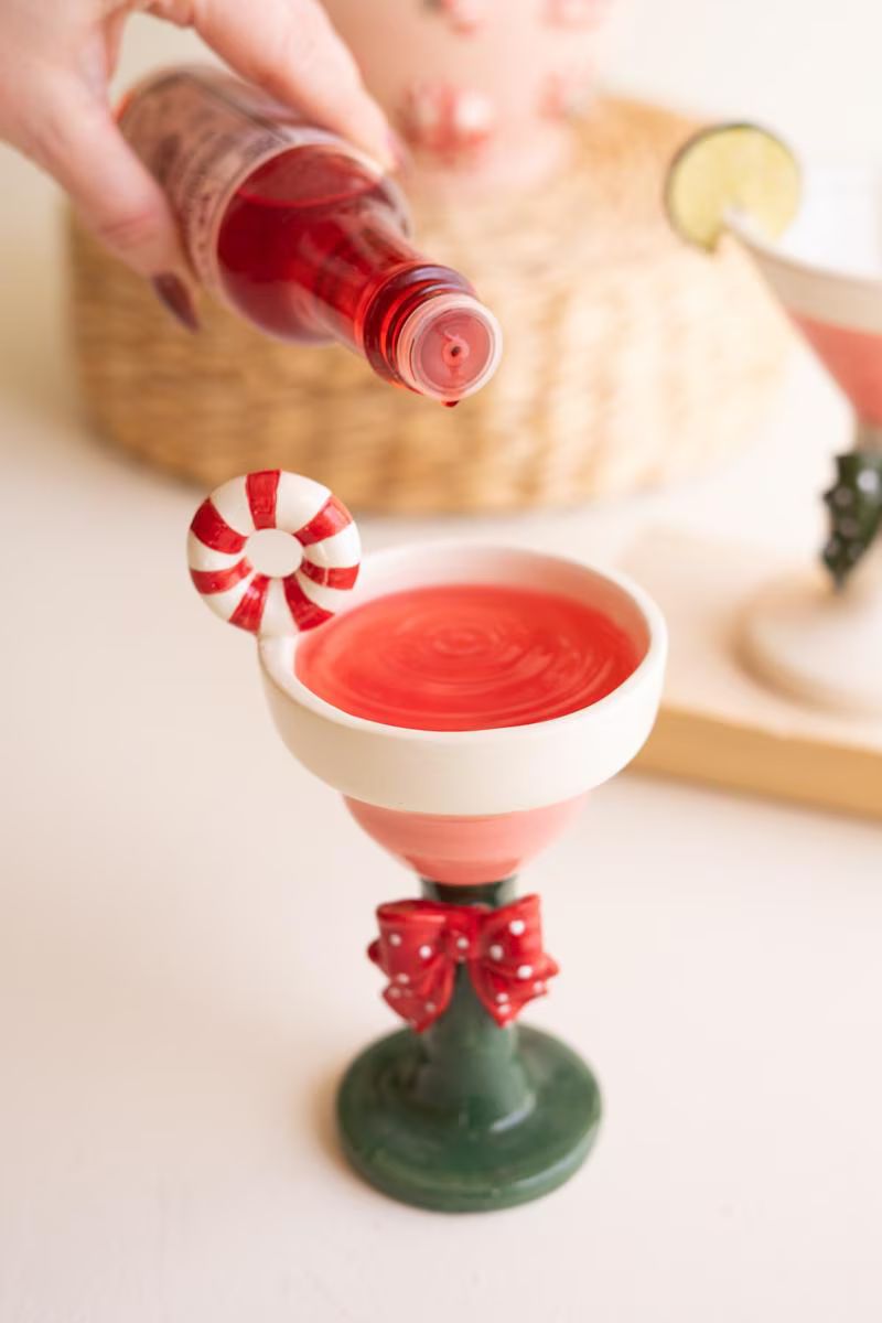 Set of 2 Novelty Ceramic Christmas Martini Glasses — image 6