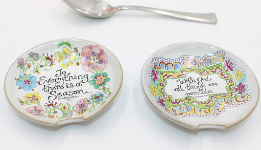 Ceramic Bible Verse Spoon Rests