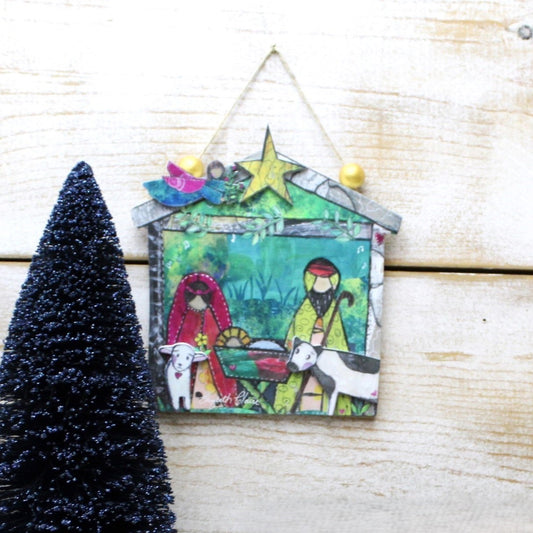 Nativity with Animals Layered Ornament
