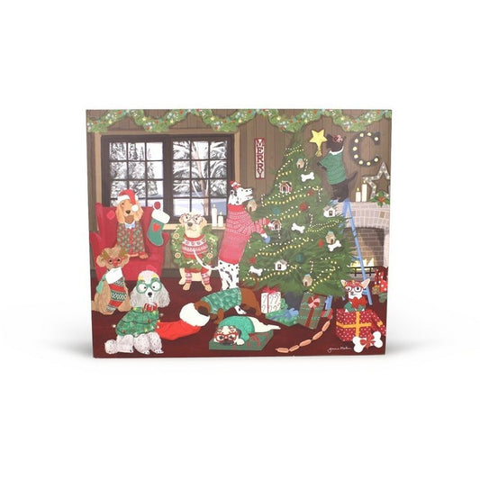 Dogs Decorating Tree Box Sign