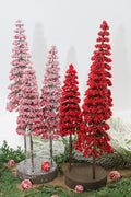 Red Berry Trees on Wood Base
