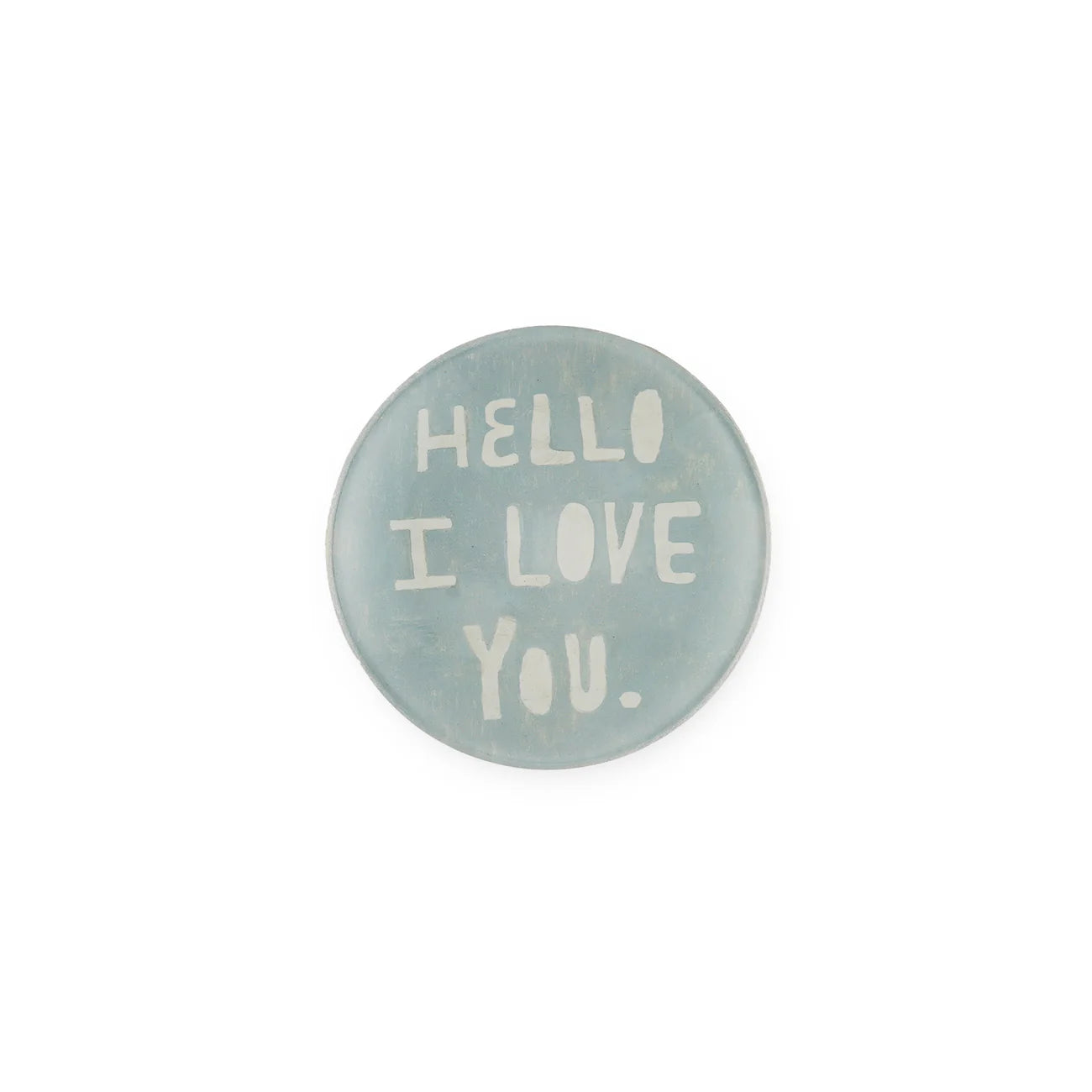 Hello I Love You Mini Round Decoupage Plate