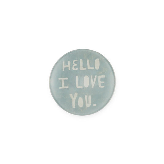 Hello I Love You Mini Round Decoupage Plate