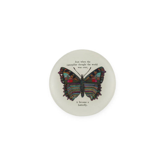 Butterfly Mini Round Decoupage Plate