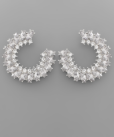 Pave Marquise Circle Earrings
