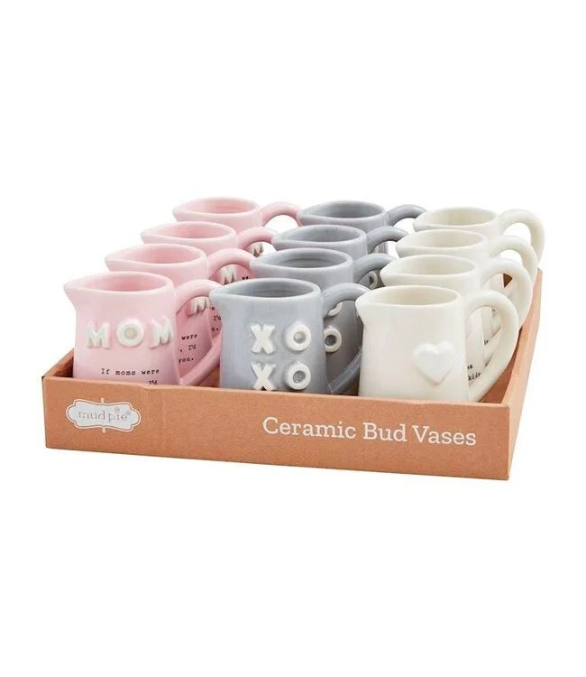 Mom Chunky Letter Bud Vase