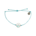 Crystal Blue Stone Wave Bracelet Silver