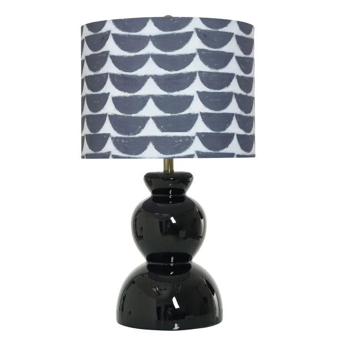 Wedge Pattern Glossy Black Lamp