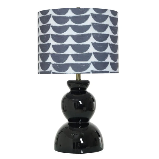 Wedge Pattern Glossy Black Lamp