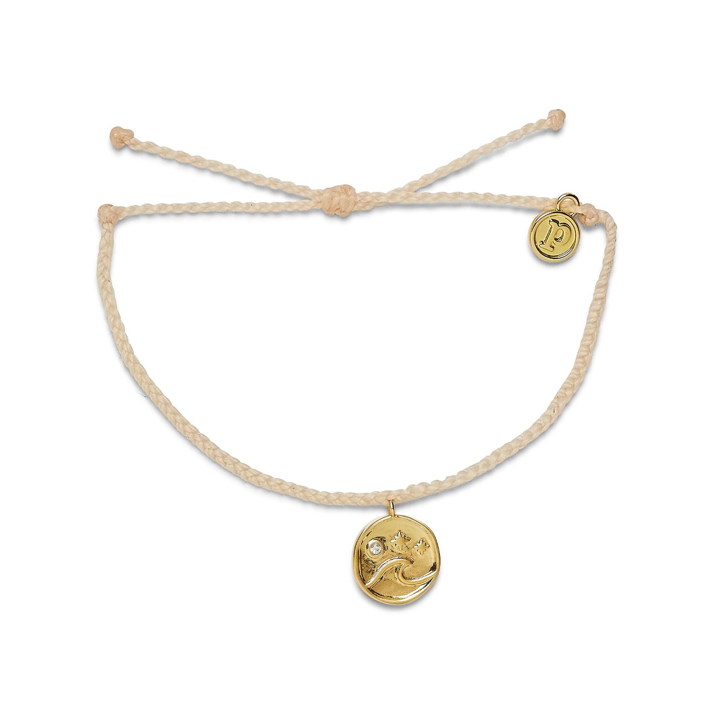 Vanilla Crystal Wave Coin Gold Bracelet