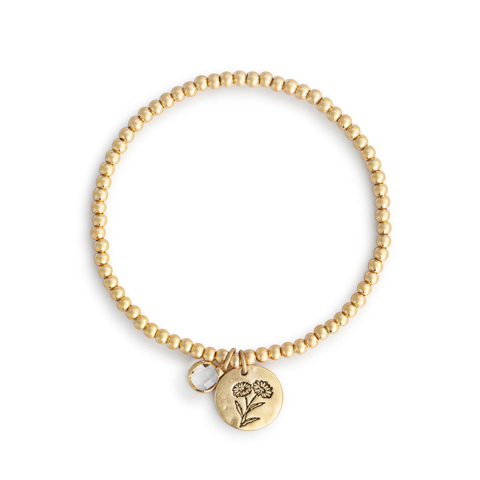 Birthstone Charm Bracelet - April