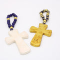 Capiz Cross with Navy Hanger