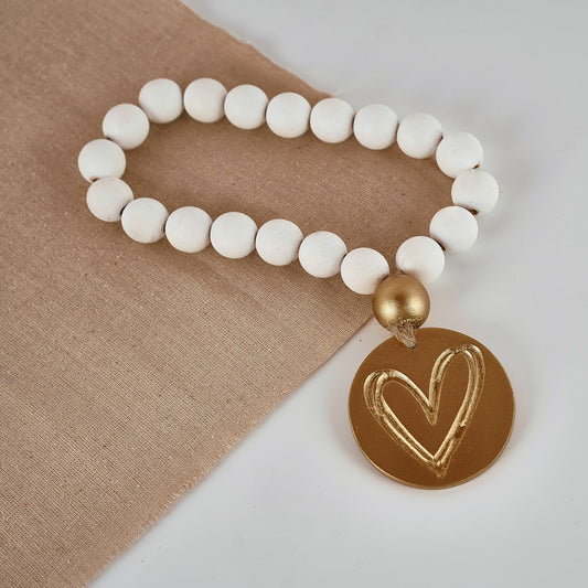 Gold Heart Blessing Beads