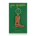 Gold Glitter Keychain - Cowboy Boot
