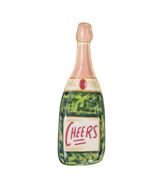 Champagne Bottle Shaped Dish "Cheers"