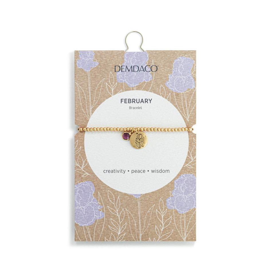 Birthstone Charm Bracelet - February