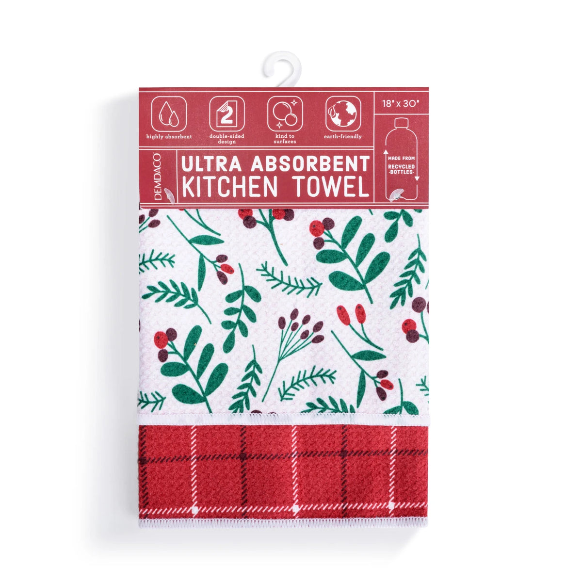 Holly Plaid Reversible Absorbent Towel