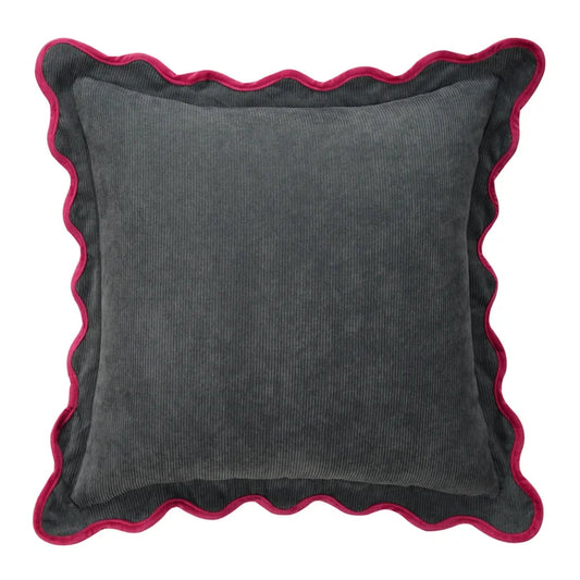Navy & Hot Pink Scalloped Edge Pillow