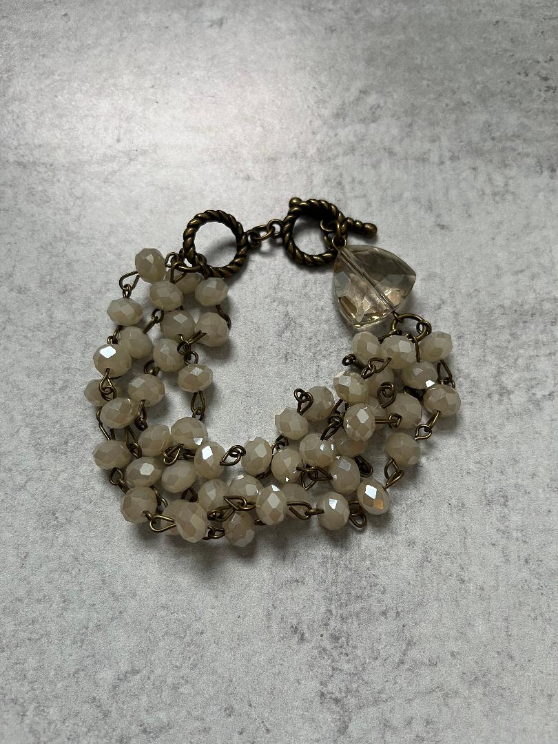 Crystal Bead Antique Gold Bracelet