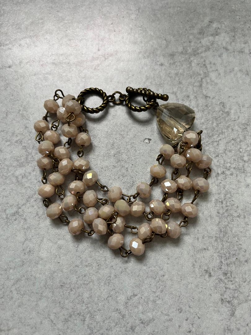 Crystal Bead Antique Gold Bracelet