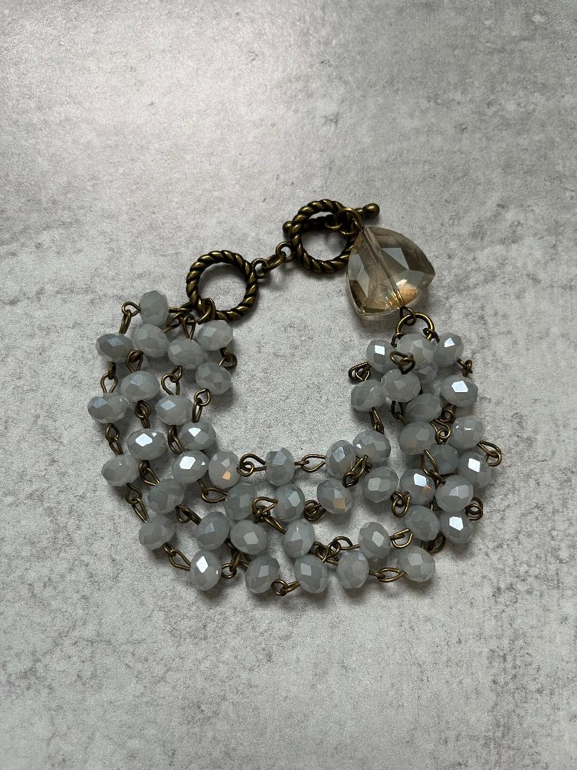 Crystal Bead Antique Gold Bracelet
