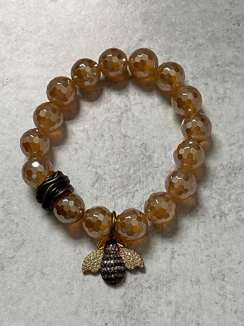Bee Charm Crystal Bracelet