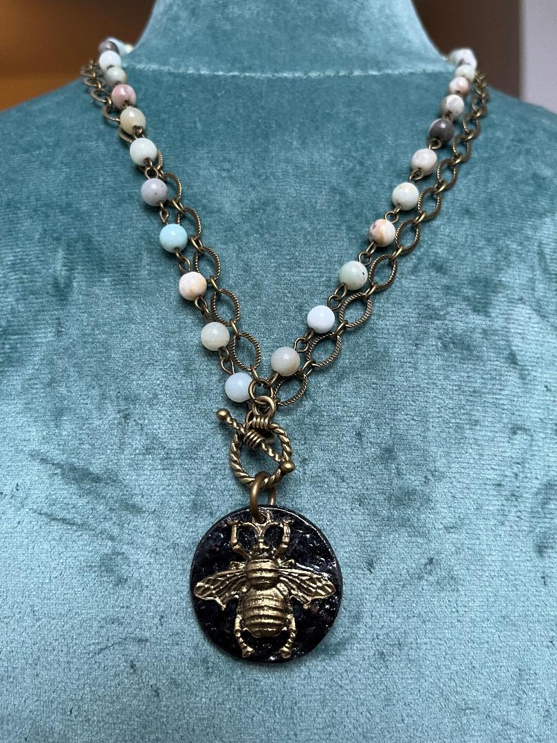 Bee Token Layered Necklace