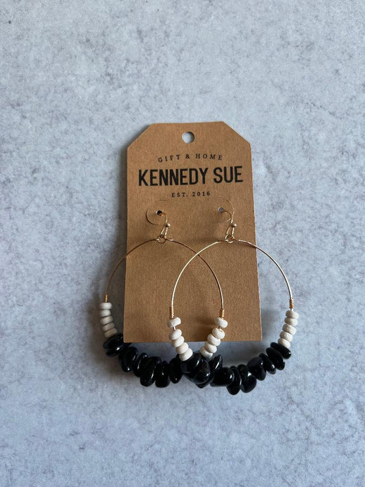 Crystal Bead Hoop Earrings