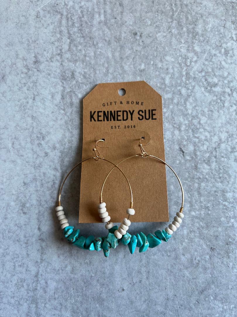 Crystal Bead Hoop Earrings